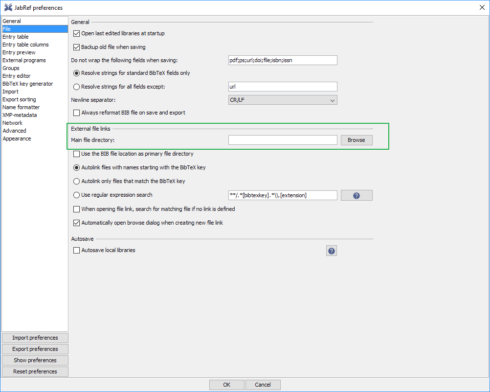 Main file directory