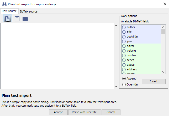 plain text import