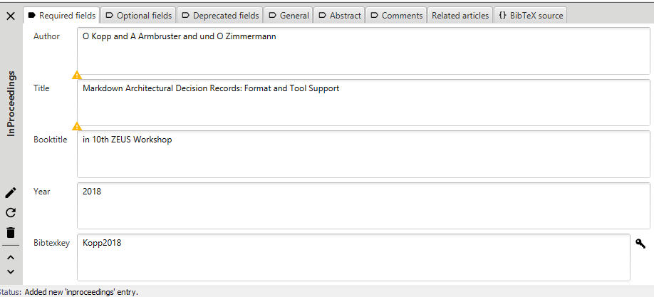 parsed result
